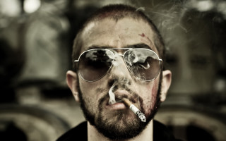Old man glasses cigarette cinematic - a cigarette in front free wallpaper