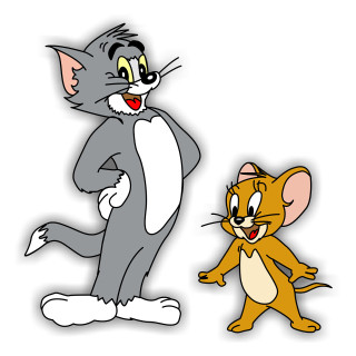 Cartoon cat mouse smiling together - the other free wallpaper