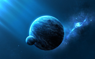 Blue planet star light space 4 - a blue planet free wallpaper
