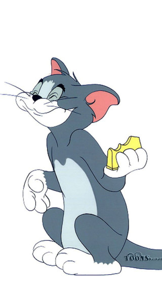 Cartoon cat eating food white - a piece of food free wallpaper
