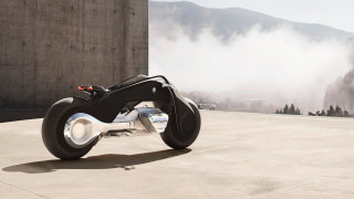 Motorcycle concrete building mountain fog - futuristic free wallpaper