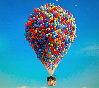 Floating house balloons ground image - a bunch of balloons free wallpaper