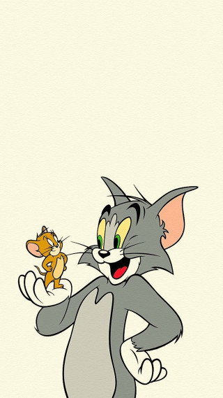 Cartoon cat holding small mouse - a mouse free wallpaper