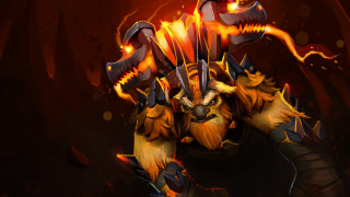 Demonic creature horns flames fire - 8 k concept art free wallpaper