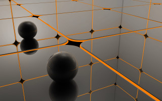 Black ball cube pattern orange - a black ball free wallpaper