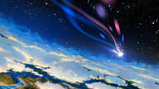Space station shooting star earth - ufotable free wallpaper
