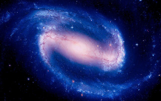 Large blue spiral sky stars - galaxy free wallpaper