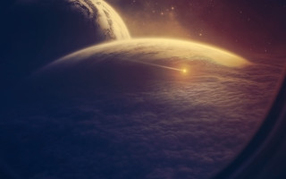 Sky horizon moon stars aurora - a view free wallpaper