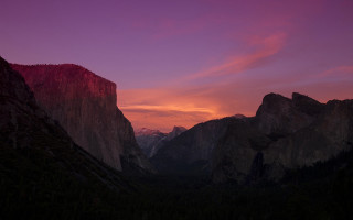 Sunset mountains clouds trees dusk - the distance free wallpaper