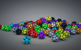 Colorful balls geometric abstract raytracing - buckminster fuller free wallpaper