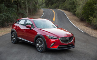 Red mazda cx3 forest road - conroy maddox free wallpaper