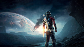 Space suit man planet spaceship - free sci-fi wallpaper