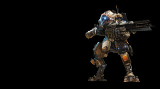 Robot gun black background darkness - mecha free wallpaper