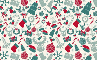 Christmas pattern santa stockings candycanes - different item free wallpaper