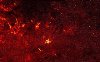Space stars dust blackborder planet - the center of the image free wallpaper