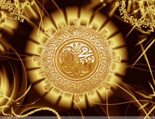 Golden black background circular design - golden free wallpaper