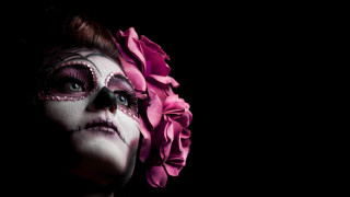 Gothic makeup flower facepaint blackbackground - painted free wallpaper