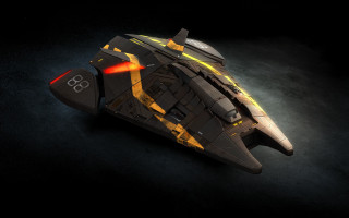 Futuristic spaceship redlight blackbackground eve - a futuristic space ship free wallpaper