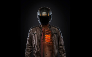 Man motorcycle helmet leather jacket - his chest and chest free wallpaper