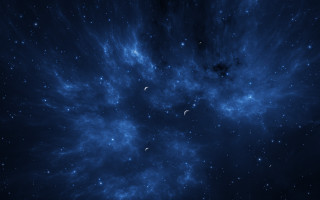 Blue black star cluster planets - two planet free wallpaper