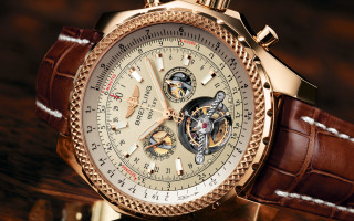 Gold watch leather strap wooden - free technology wallpaper