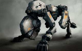 Robot cross armor mecha glowing - a pose free wallpaper