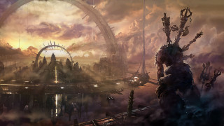 Futuristic city ferris wheel man - a futuristic city free wallpaper