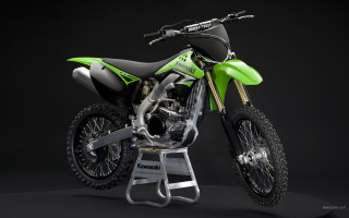Green dirt bike stand black - david budd free wallpaper