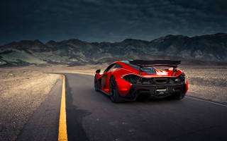 Red sports car mountains night - andrew law free wallpaper