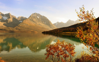 Lake mountains trees autumn leaves 3 - mountain and trees free wallpaper for desktop
