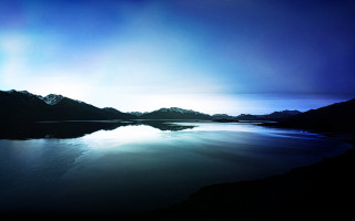 Lake mountains blue sky clouds 24 - cloud and sun beams free wallpaper