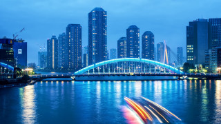 River city skyline bridge lights - david park free wallpaper
