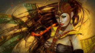 Woman mask longhair dragon egyptian - egyptian art free wallpaper