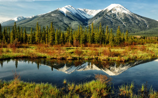 Mountain lake forest sunset nature - the top free wallpaper