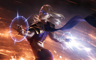 Woman costume sword firework fire - altermodern free wallpaper