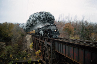 Train smoke precisionism kodachrome clark - stack free wallpaper