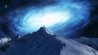 Snow mountain starry sky spiral - a. hardy free wallpaper