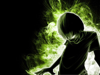 Green light person face arms - their face free wallpaper