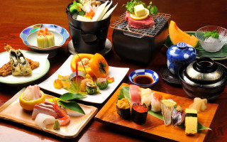 Dau al set japanese food - a plate of food free wallpaper