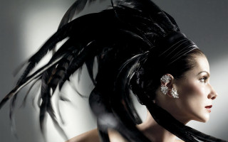 Feathered headdress artdeco fashion photography - an art deco sculpture free wallpaper