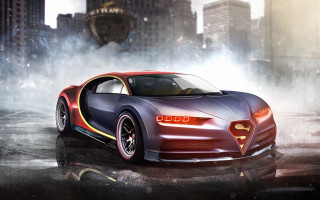 Car city smoke futurism digital - tail free wallpaper