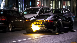 Black sports car night yellow - end free wallpaper