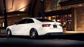 White car night building rim - rim free wallpaper
