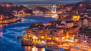 City bridge river night lights 3 - almada negreiro free wallpaper