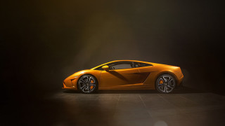 Orange sports car dark room 18 - nice free wallpaper