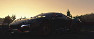Black sports car sunset red - a street free wallpaper