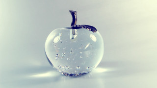 Glass apple silver stem star - ray free wallpaper