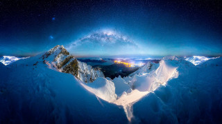 Night sky stars mountains aurora 2 - a night sky free wallpaper