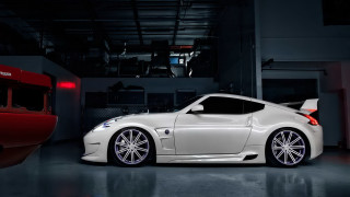 White sports car red garage 2 - rim free wallpaper