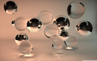 Shiny balls floating light reflection - a light free wallpaper
